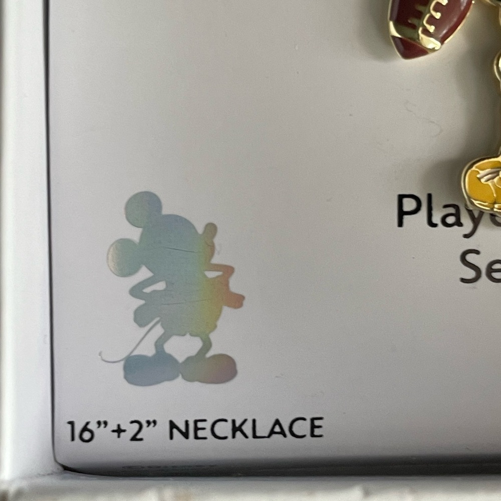 Disney Necklace,Disney Gold Mickey Mouse Sports Charm Necklace - Picture 5 of 8